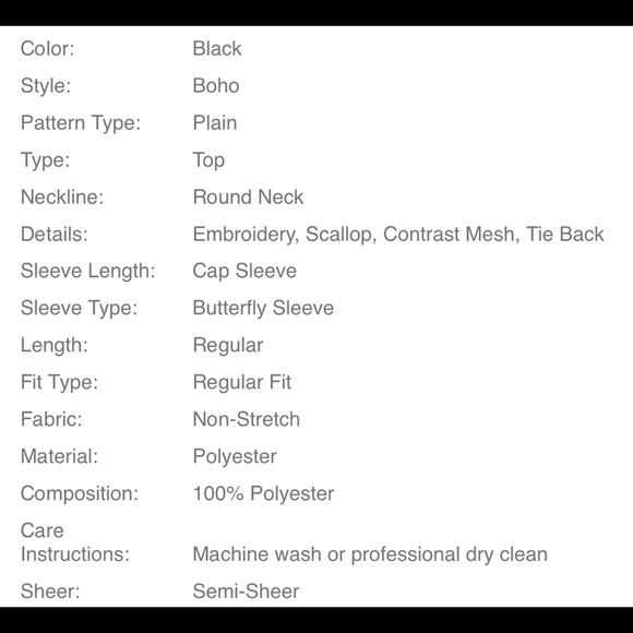 Boho Lace Mesh Sheer Tie Back Cap Sleeve Top Blouse Blue - Picture 14 of 14